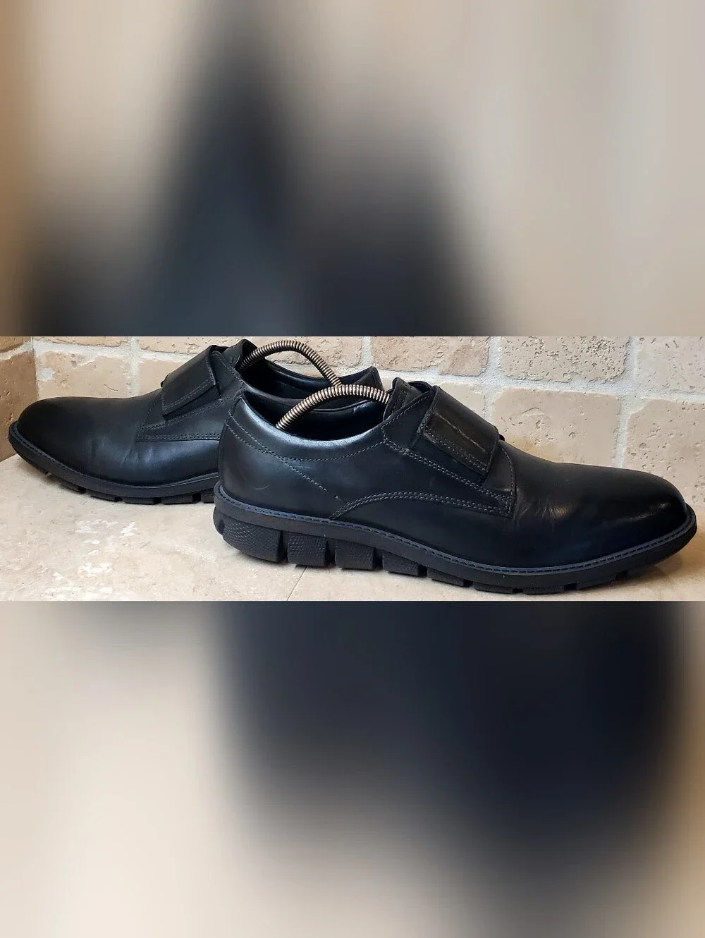 Ecco Men's Black Leather Slip-On Loafers Size 11-11.5 (45)